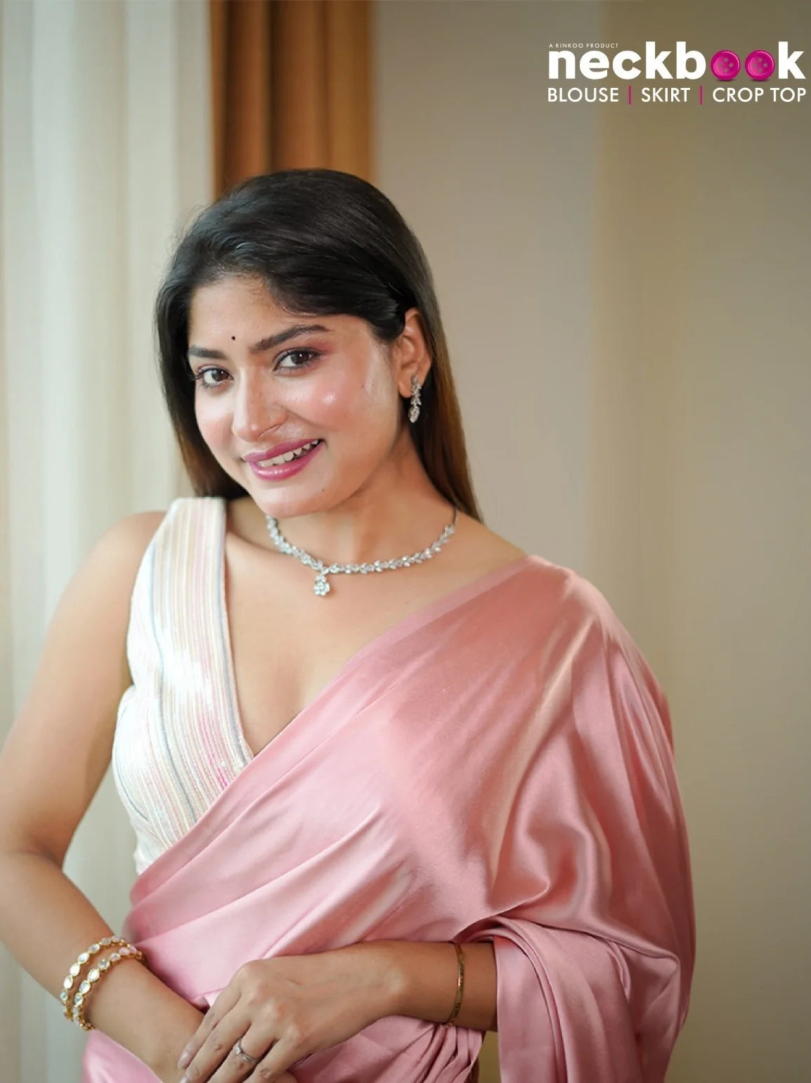 Multicolor Georgette Deep Neck Sleeveless Readymade Blouse