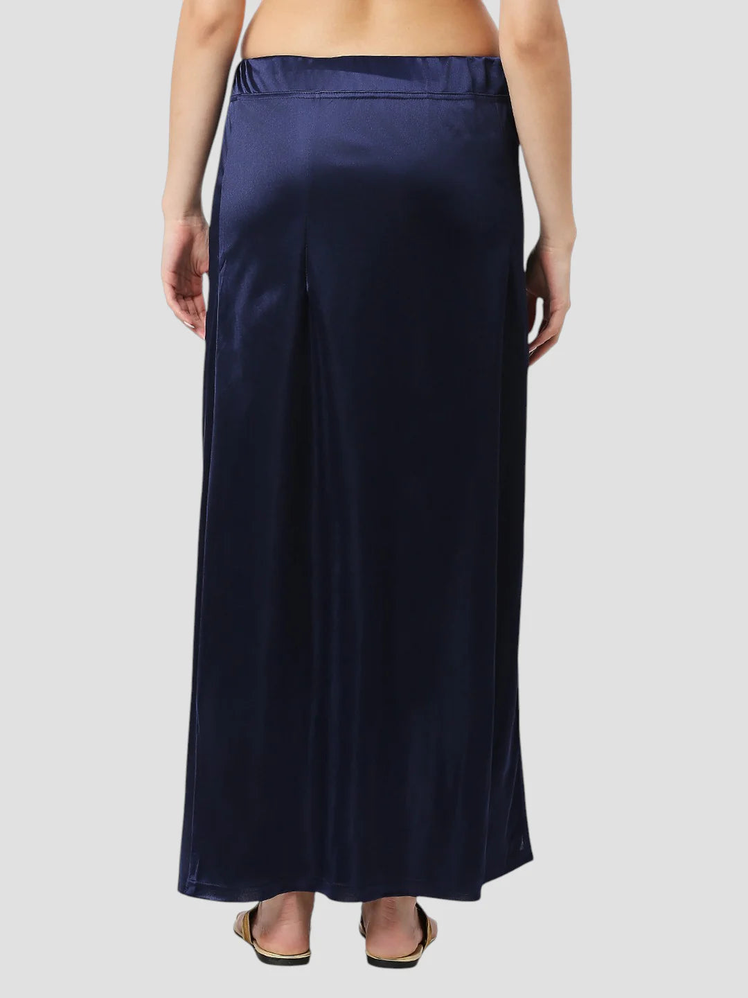 Navy Blue Satin Zip and Drawstring Petticoat