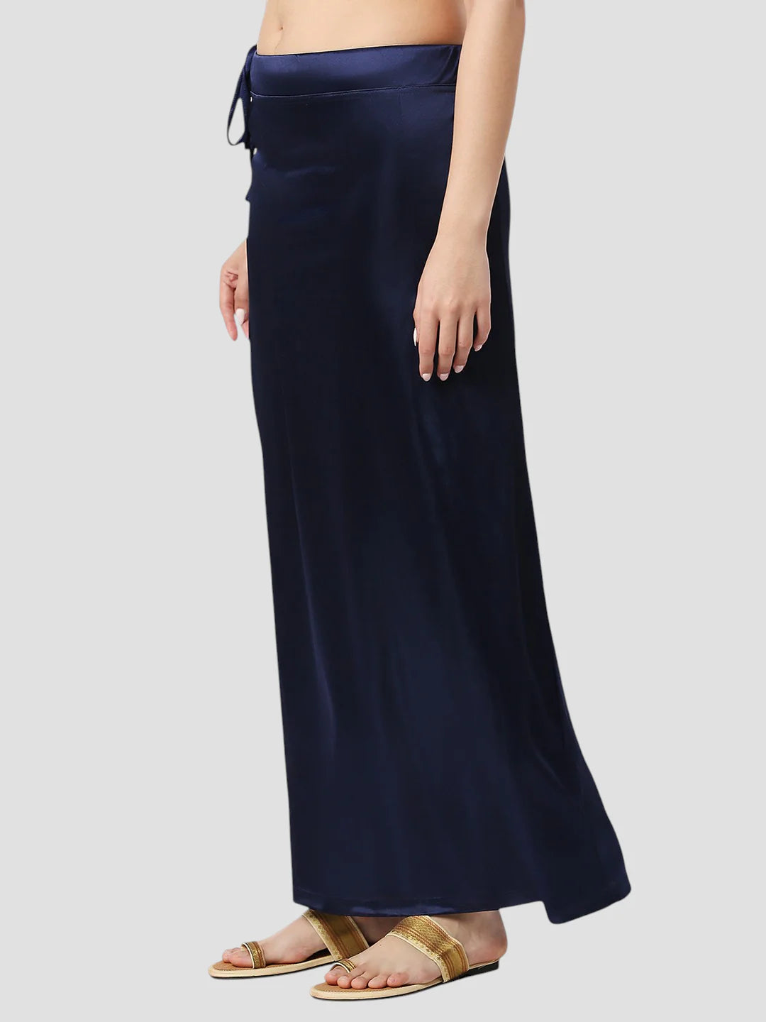 Navy Blue Satin Zip and Drawstring Petticoat