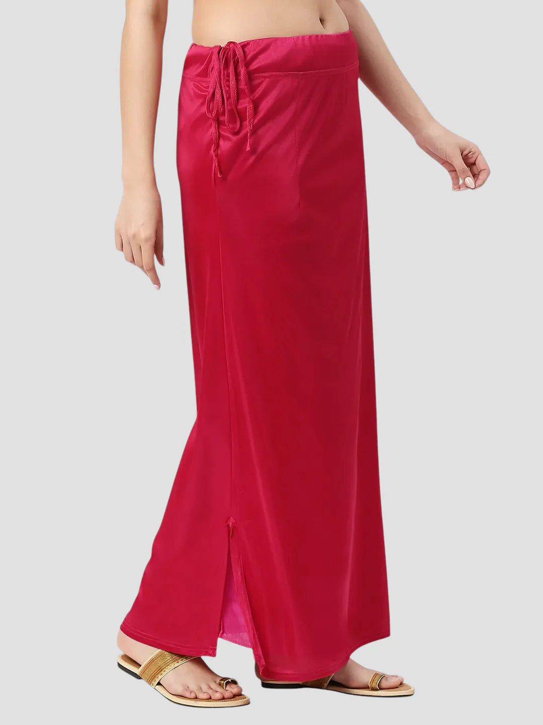 Rani Pink Satin Zip and Drawstring Petticoat