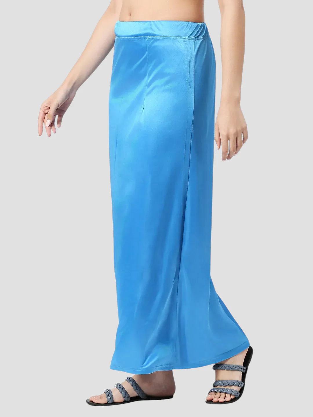 Bondi Blue Satin Zip and Drawstring Petticoat