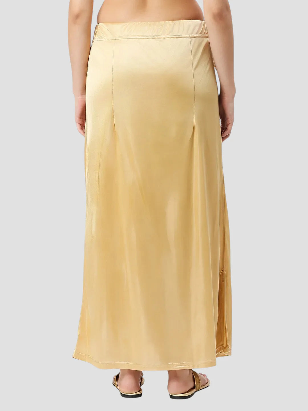 Skin Tone Satin Zip and Drawstring Petticoat