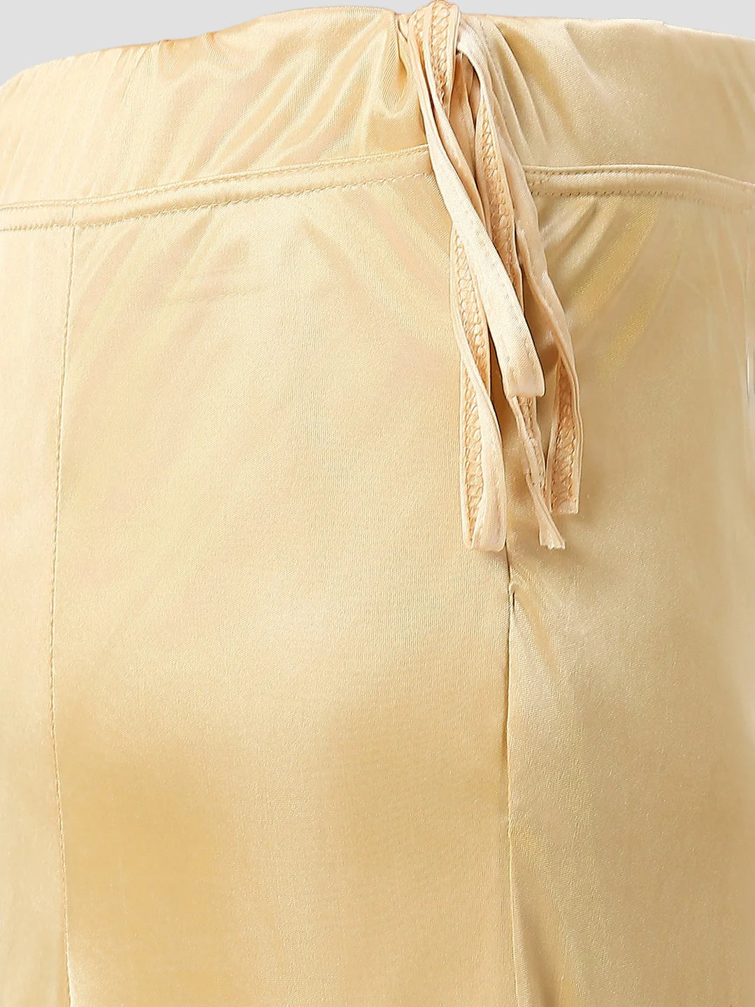 Skin Tone Satin Zip and Drawstring Petticoat