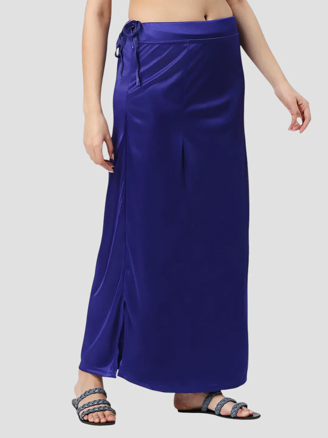 Royal Blue Satin Zip and Drawstring Petticoat