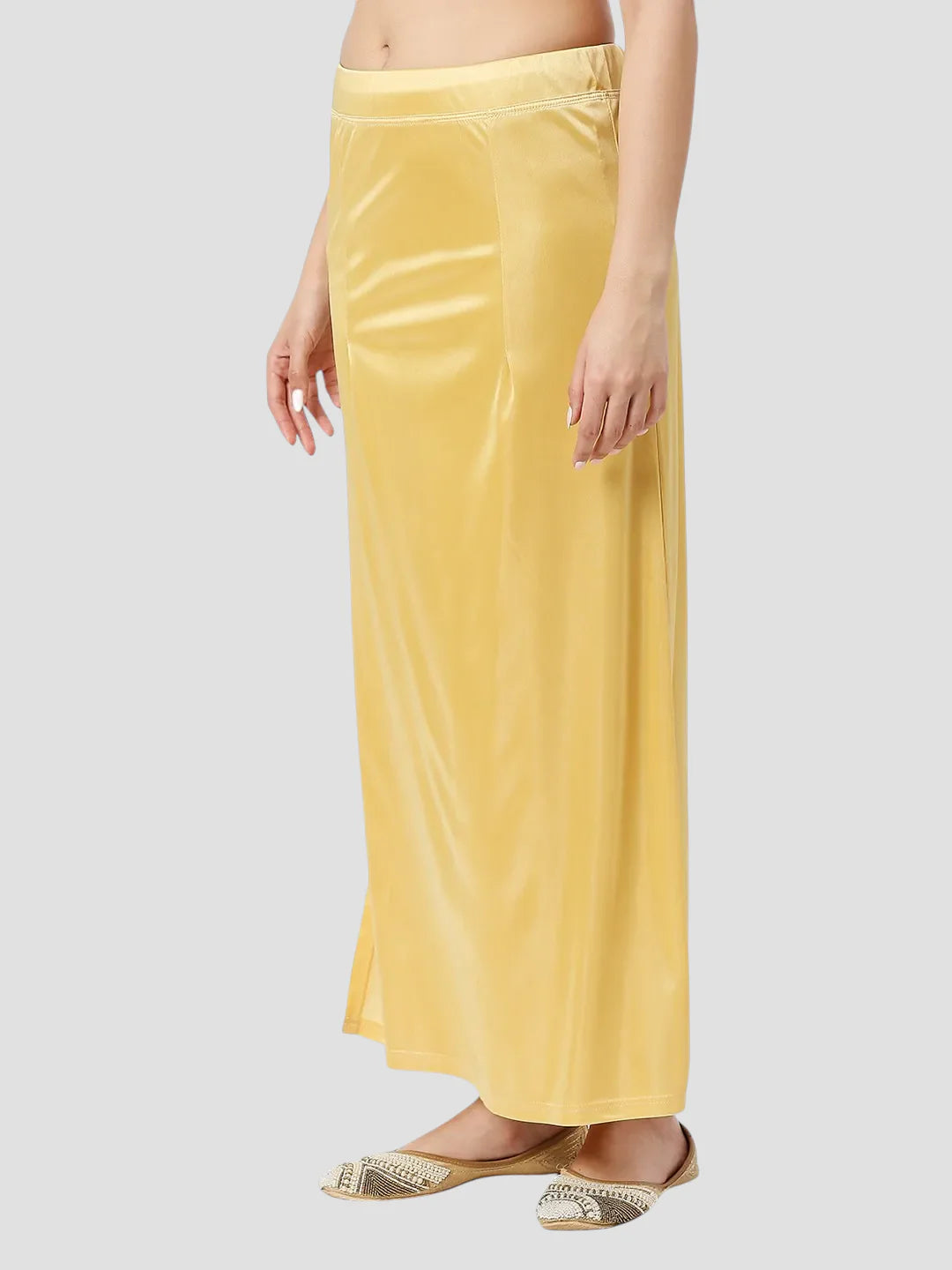 Pale Gold Satin Zip and Drawstring Petticoat