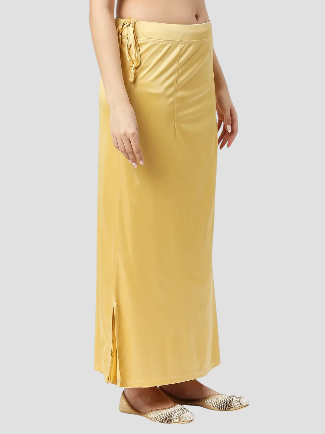 Pale Gold Satin Zip and Drawstring Petticoat