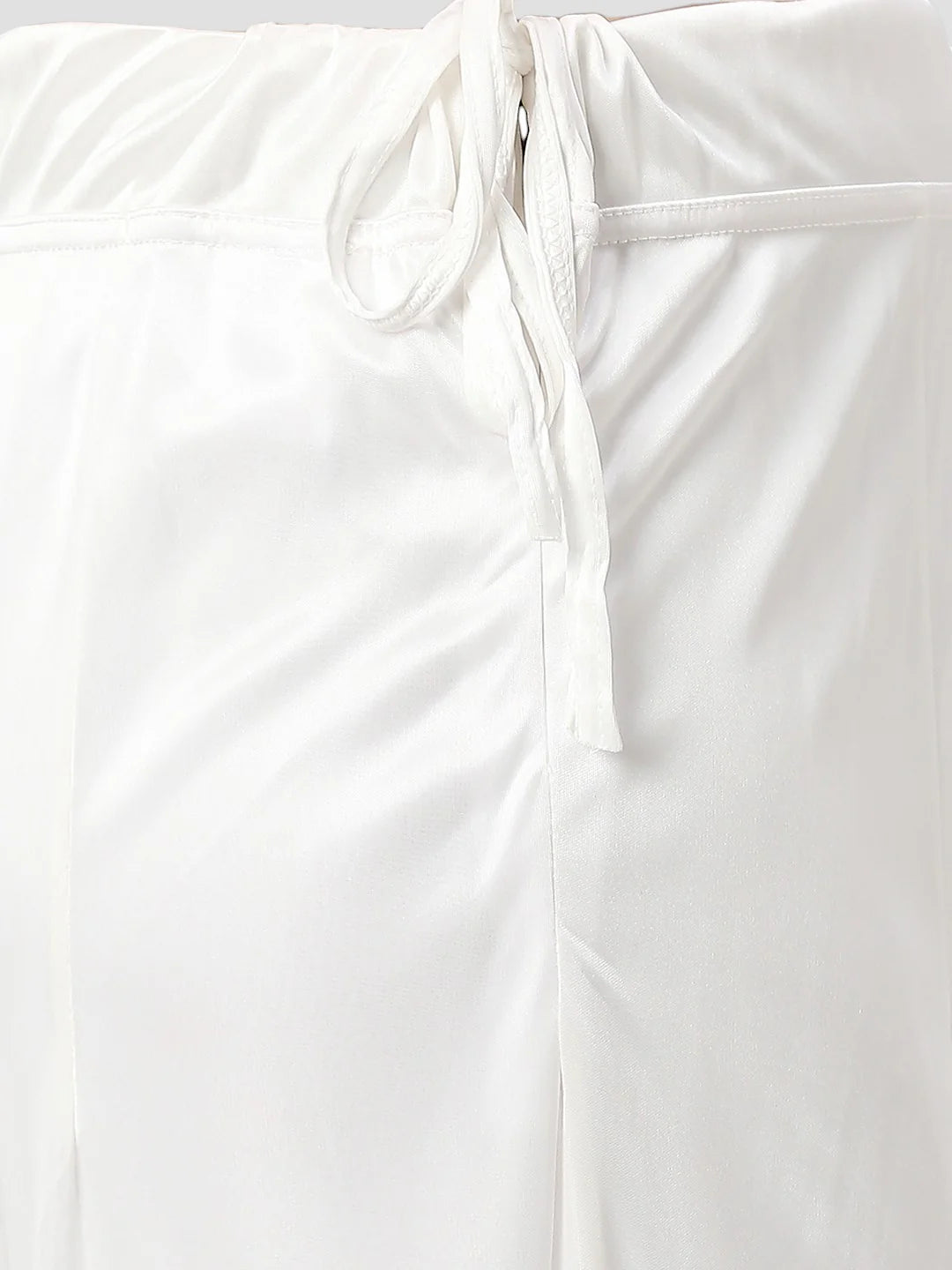 Off White Satin Zip and Drawstring Petticoat