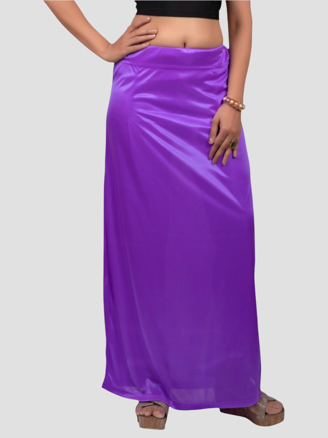 Amethyst Purple Satin Zip and Drawstring Petticoat