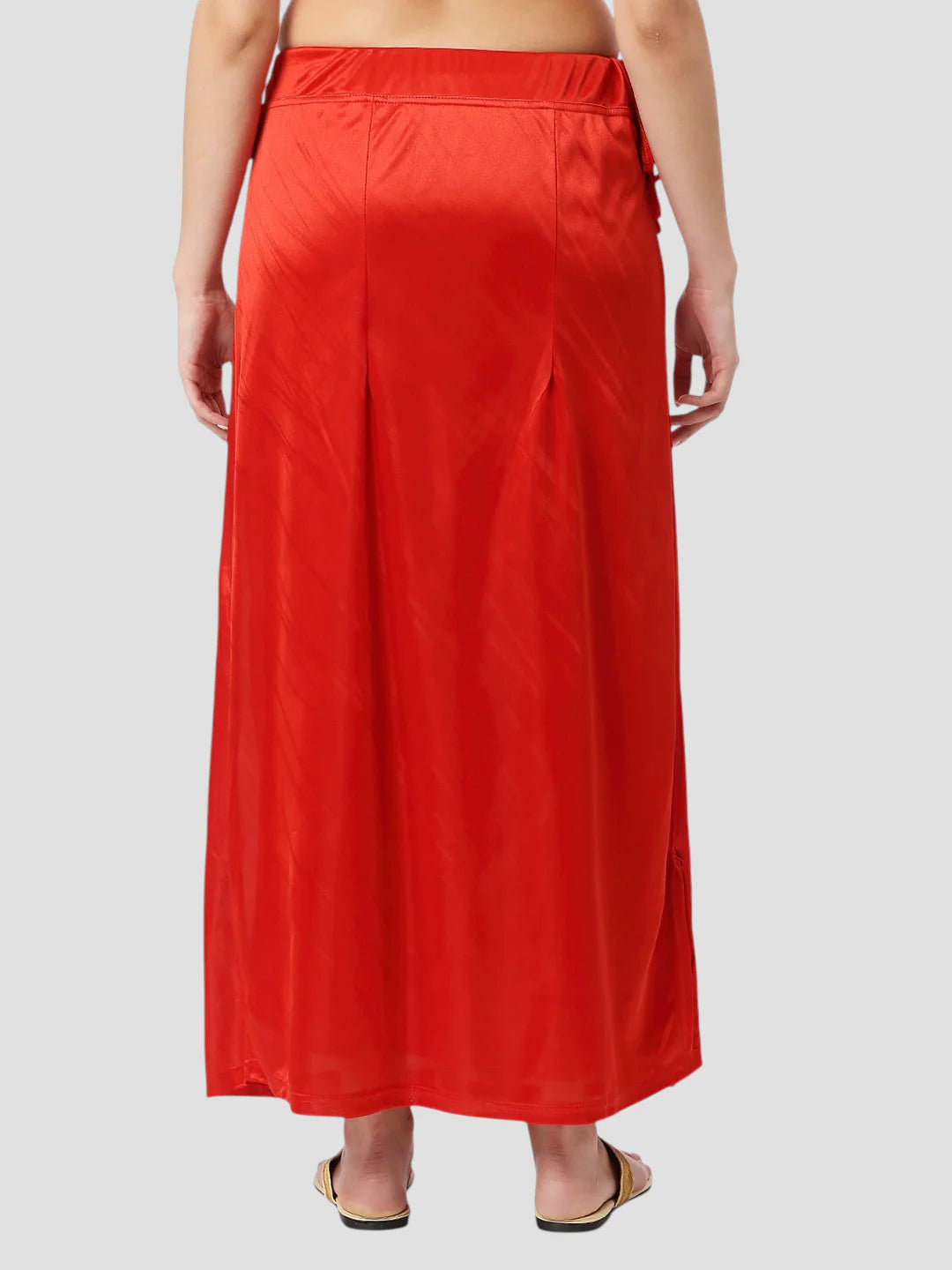 Cherry Red Satin Zip and Drawstring Petticoat