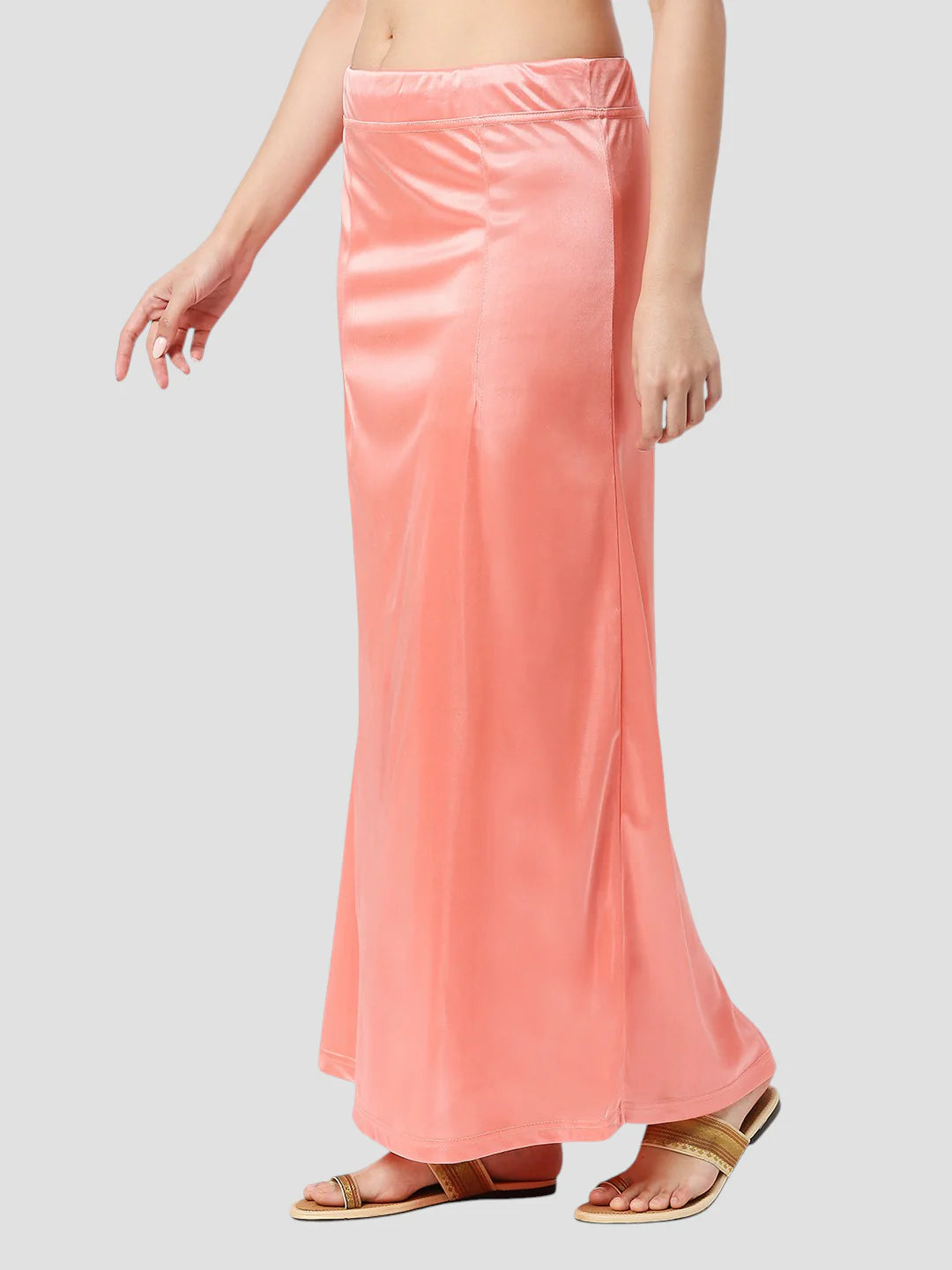 Light Salmon Pink Satin Zip and Drawstring Petticoat