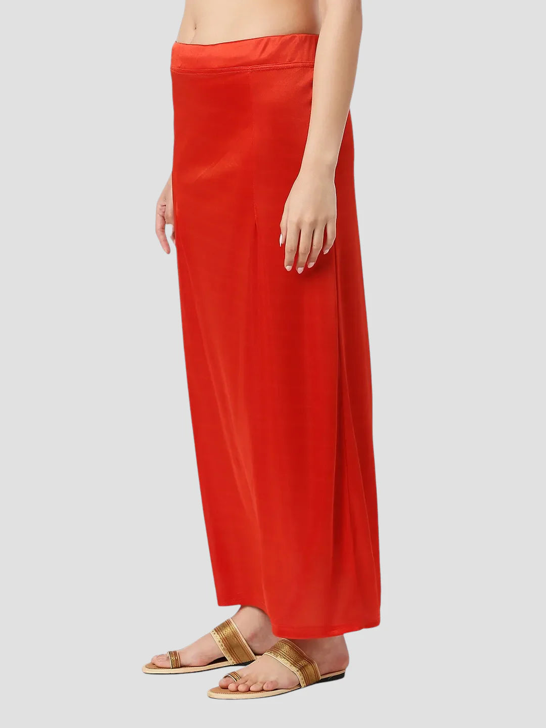 Scarlet Red Satin Zip and Drawstring Petticoat