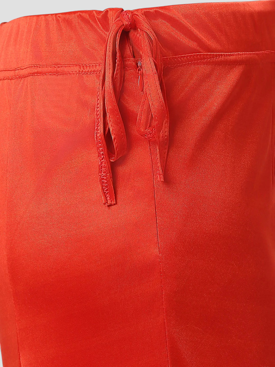 Scarlet Red Satin Zip and Drawstring Petticoat