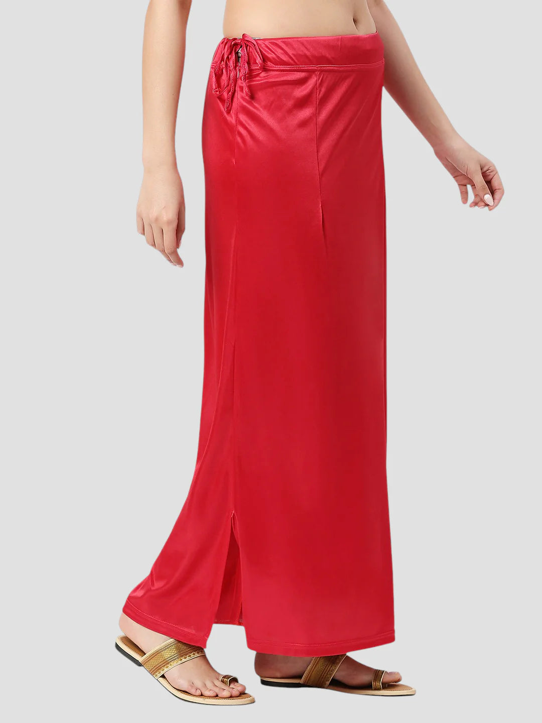 Magenta Pink Satin Zip and Drawstring Petticoat