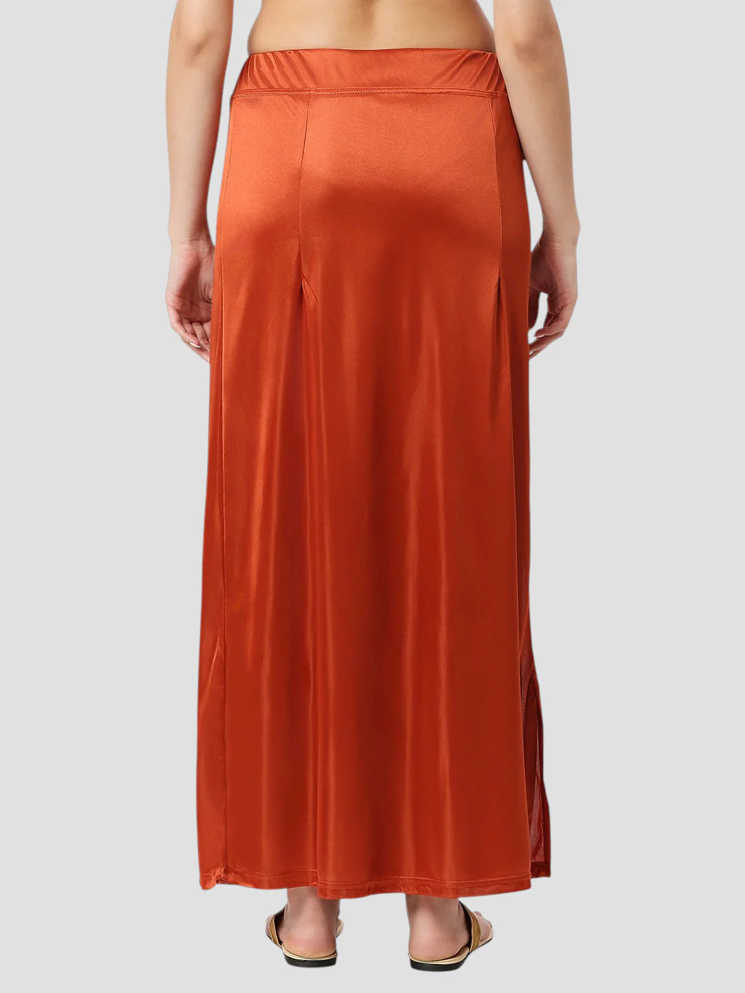 Rust Charm Satin Zip and Drawstring Petticoat