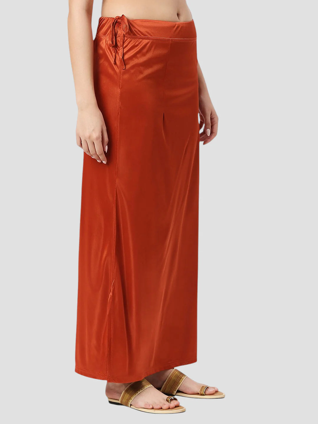 Rust Charm Satin Zip and Drawstring Petticoat