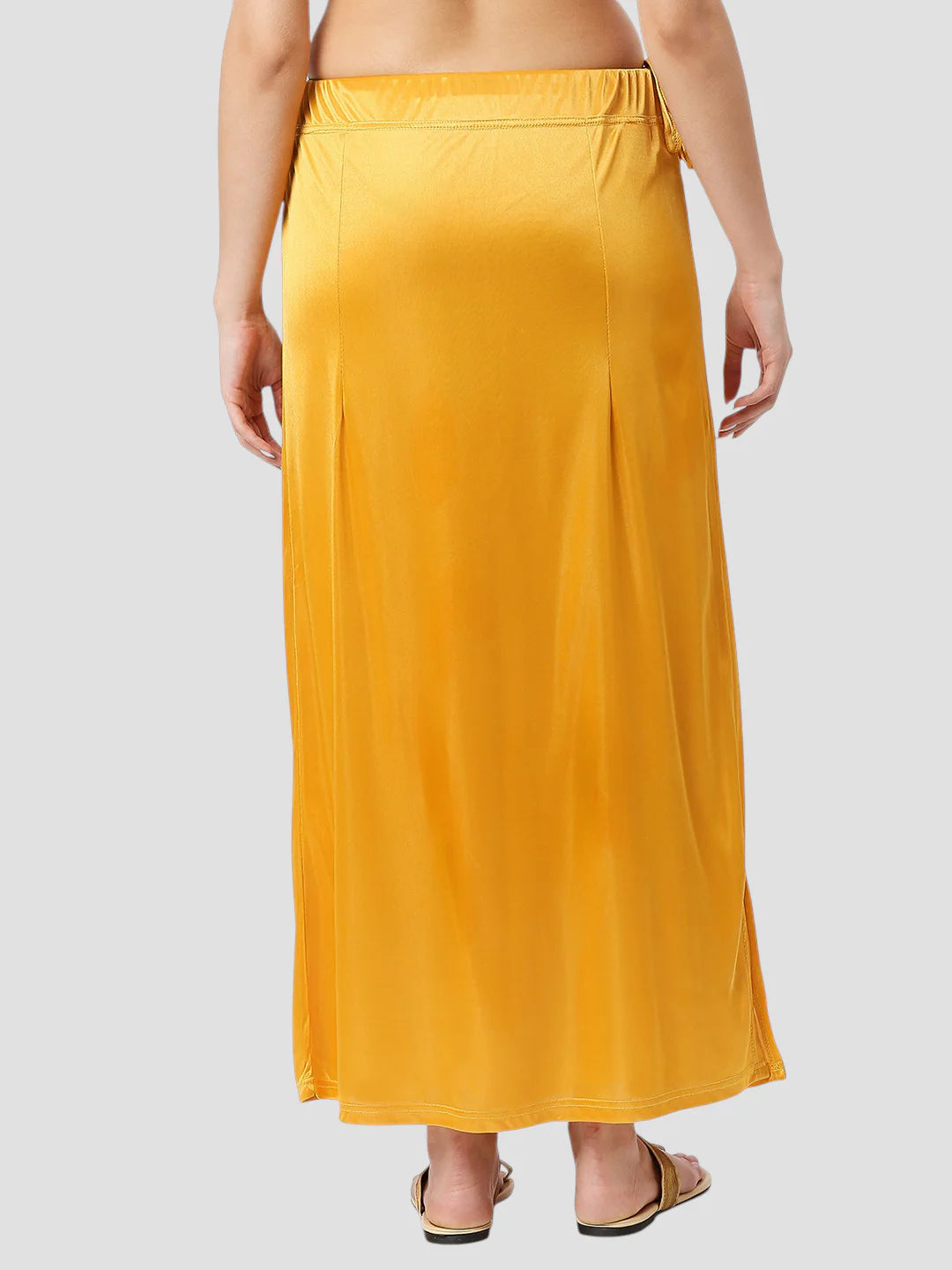 Golden Yellow Satin Zip and Drawstring Petticoat