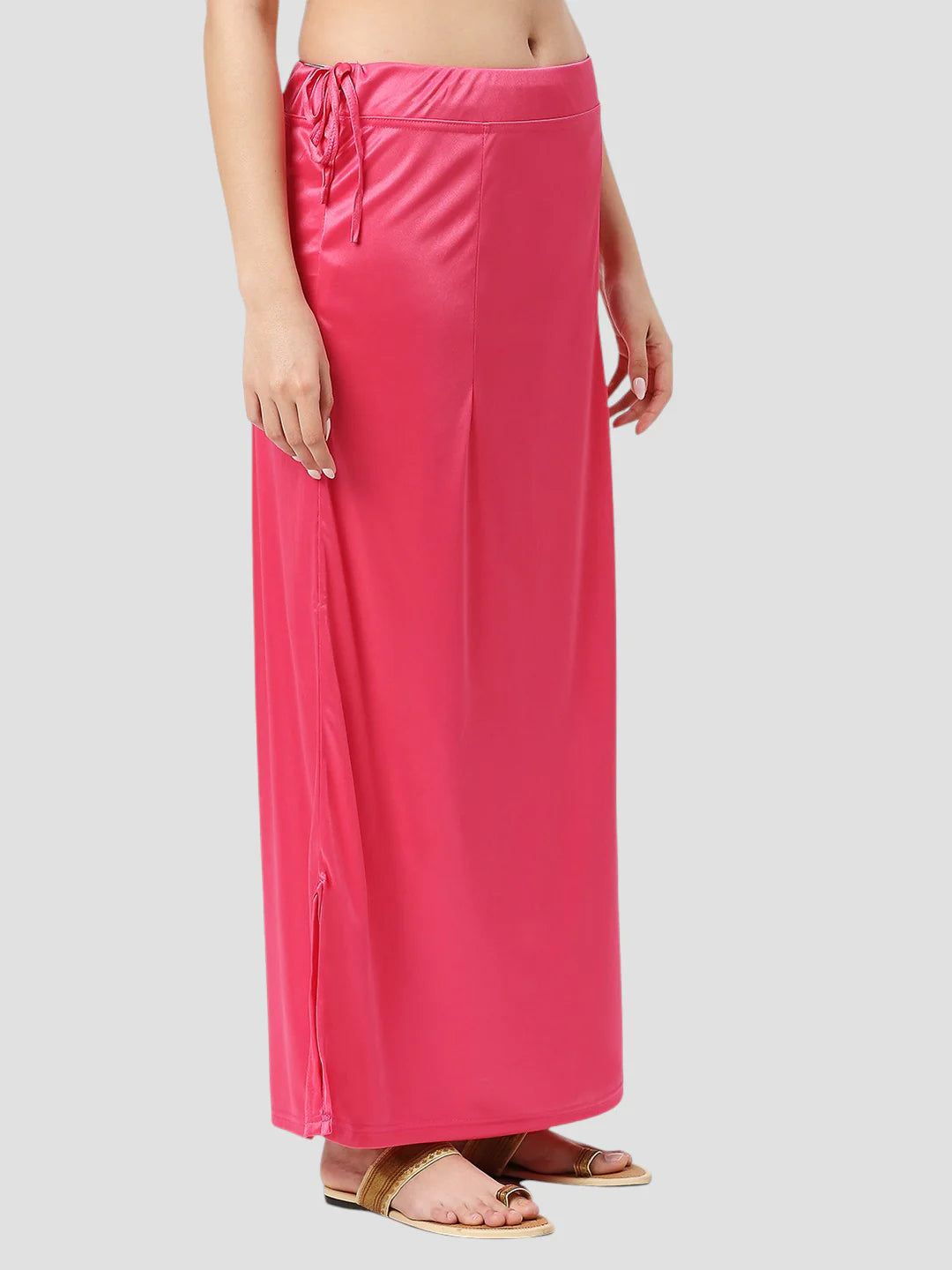 Deep Pink Satin Zip and Drawstring Petticoat