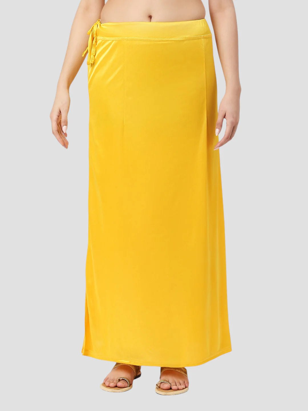 Pineapple Yellow Satin Zip and Drawstring Petticoat