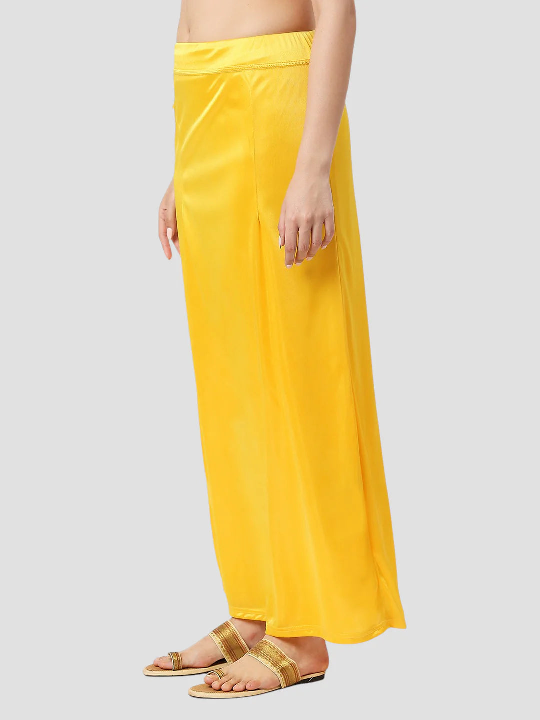 Pineapple Yellow Satin Zip and Drawstring Petticoat