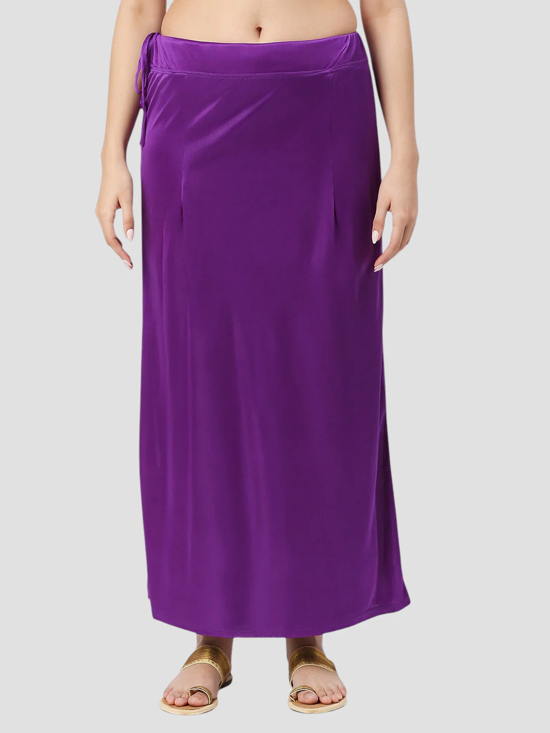 Indigo Purple Satin Zip and Drawstring Petticoat