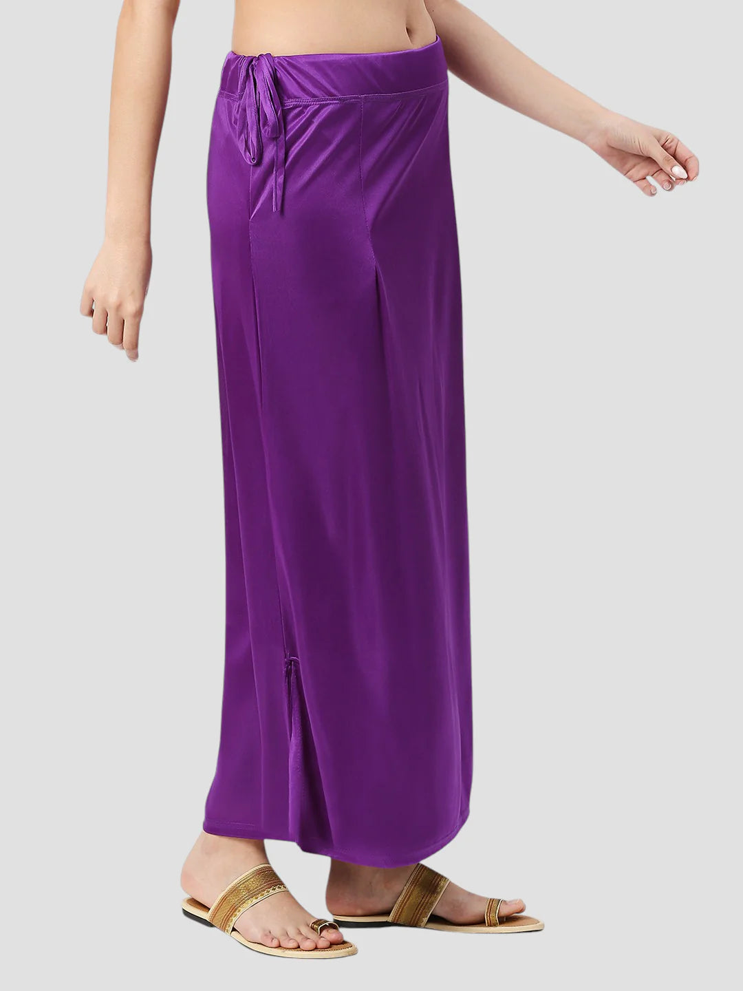 Indigo Purple Satin Zip and Drawstring Petticoat