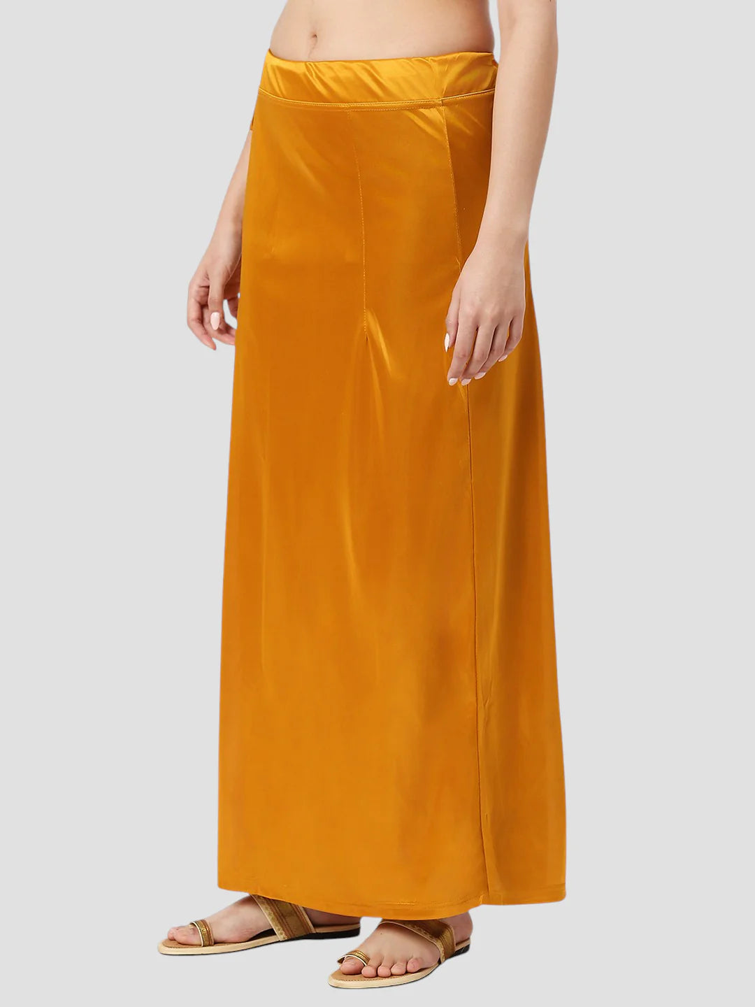 Chrome Yellow Satin Zip and Drawstring Petticoat