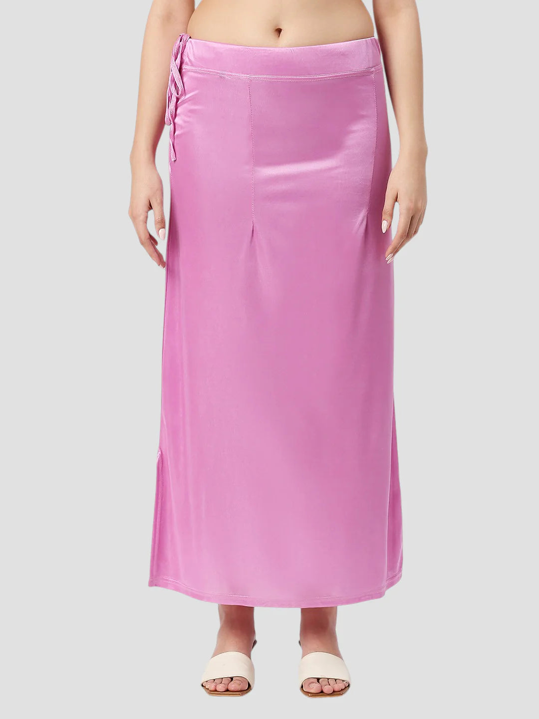 Light Purple Satin Zip and Drawstring Petticoat