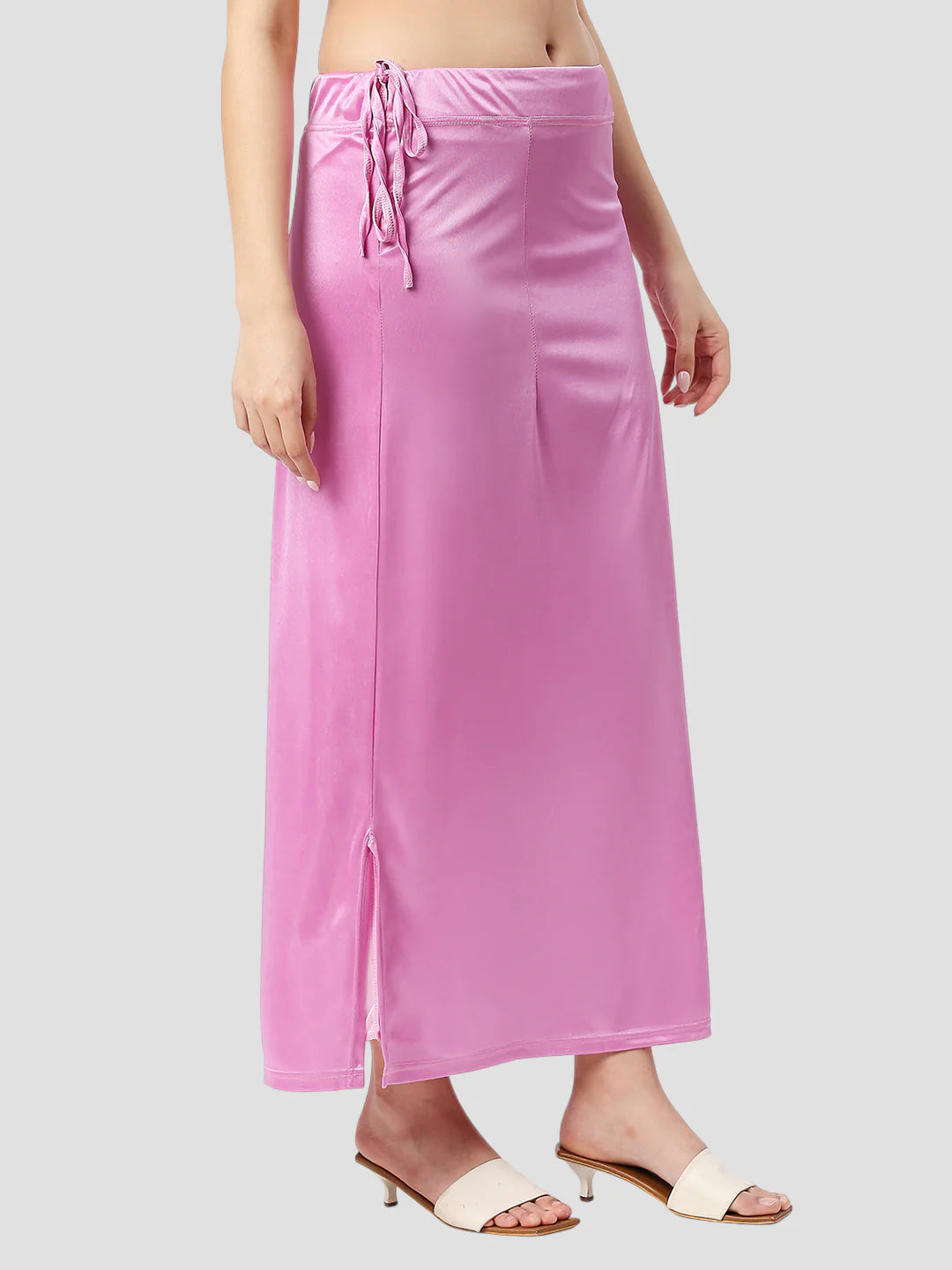 Light Purple Satin Zip and Drawstring Petticoat