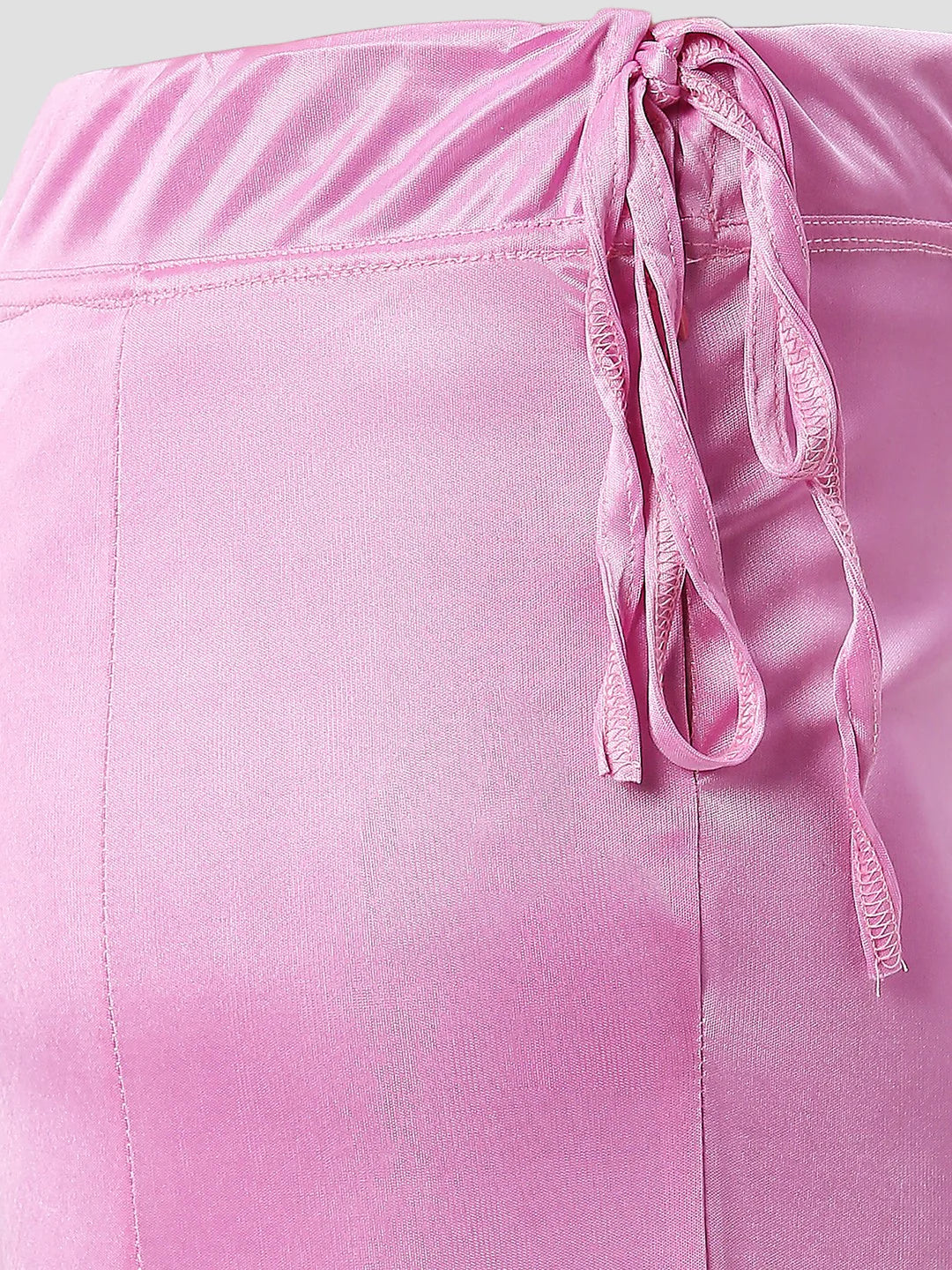 Light Purple Satin Zip and Drawstring Petticoat