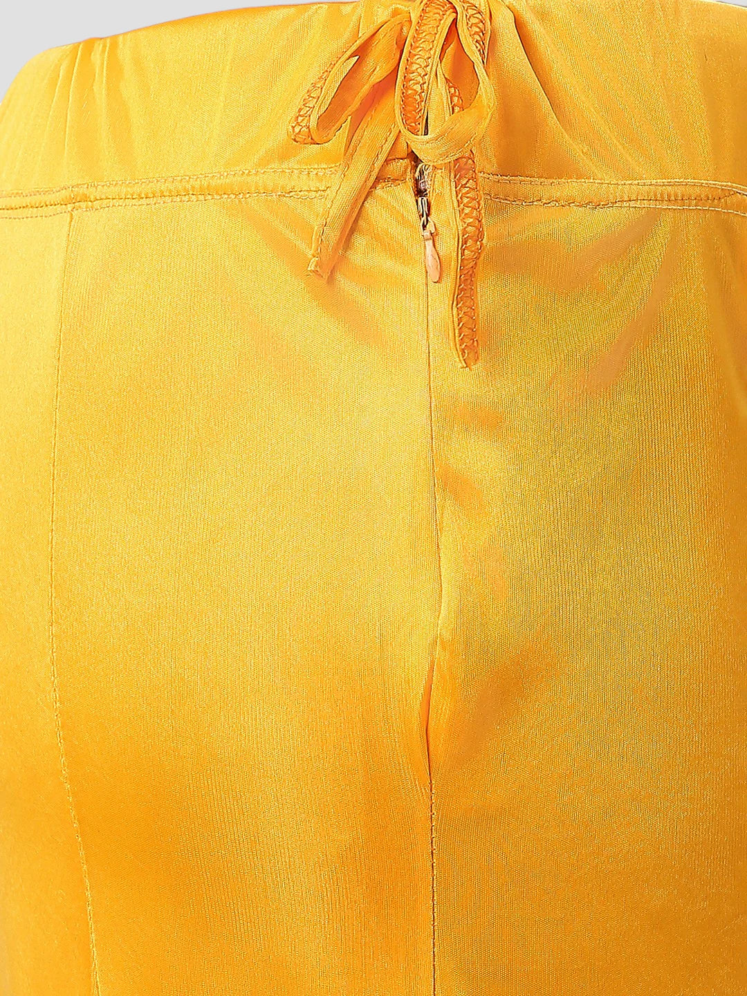Bright Yellow Satin Zip and Drawstring Petticoat