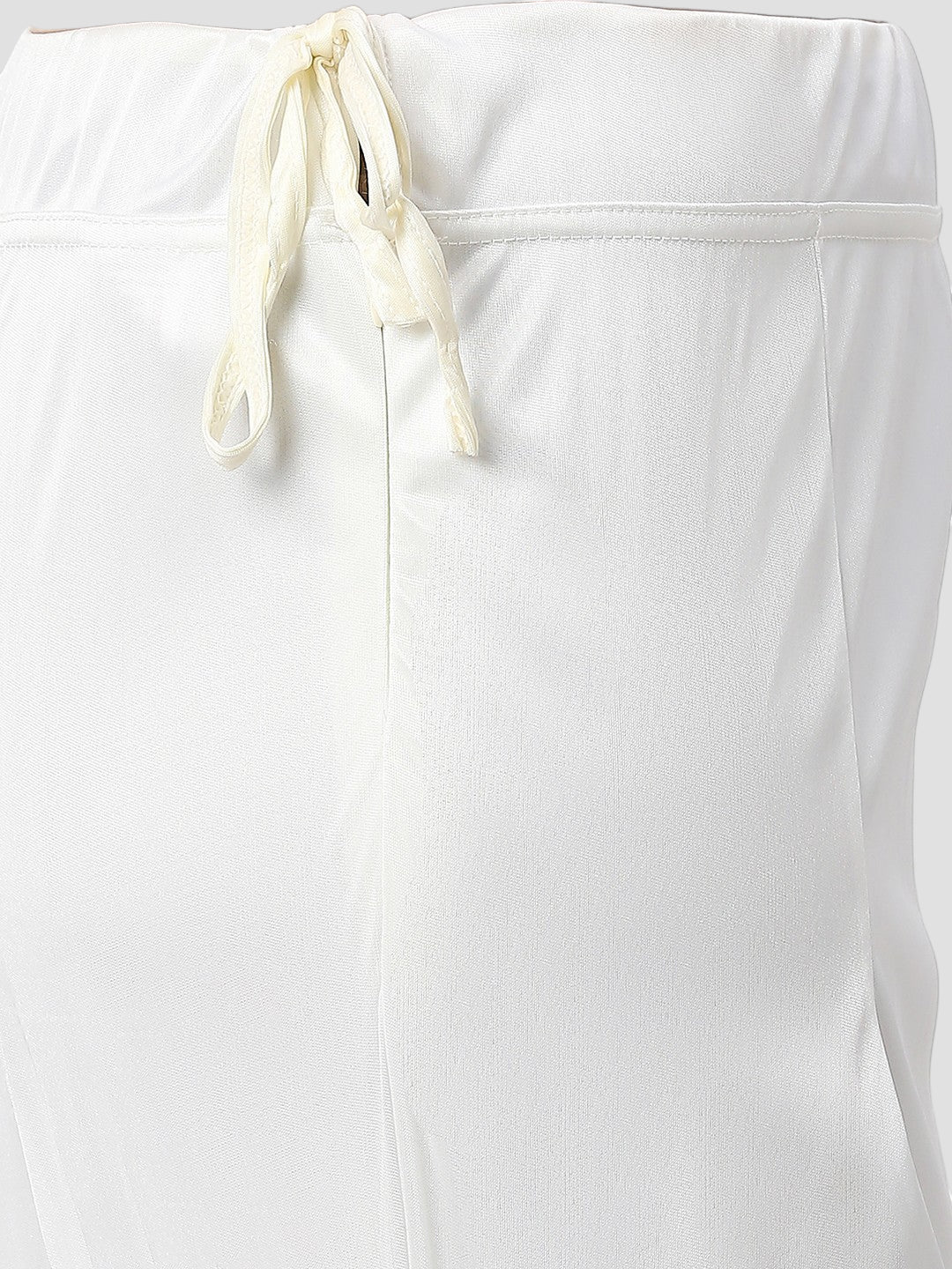 White Satin Zip and Drawstring Petticoat