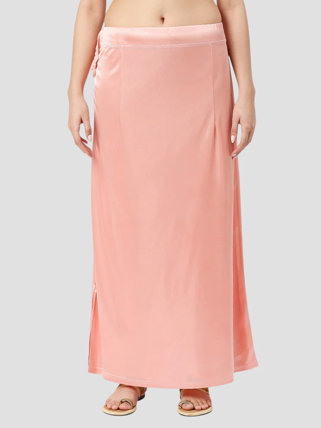 Warm Pink Satin Zip and Drawstring Petticoat