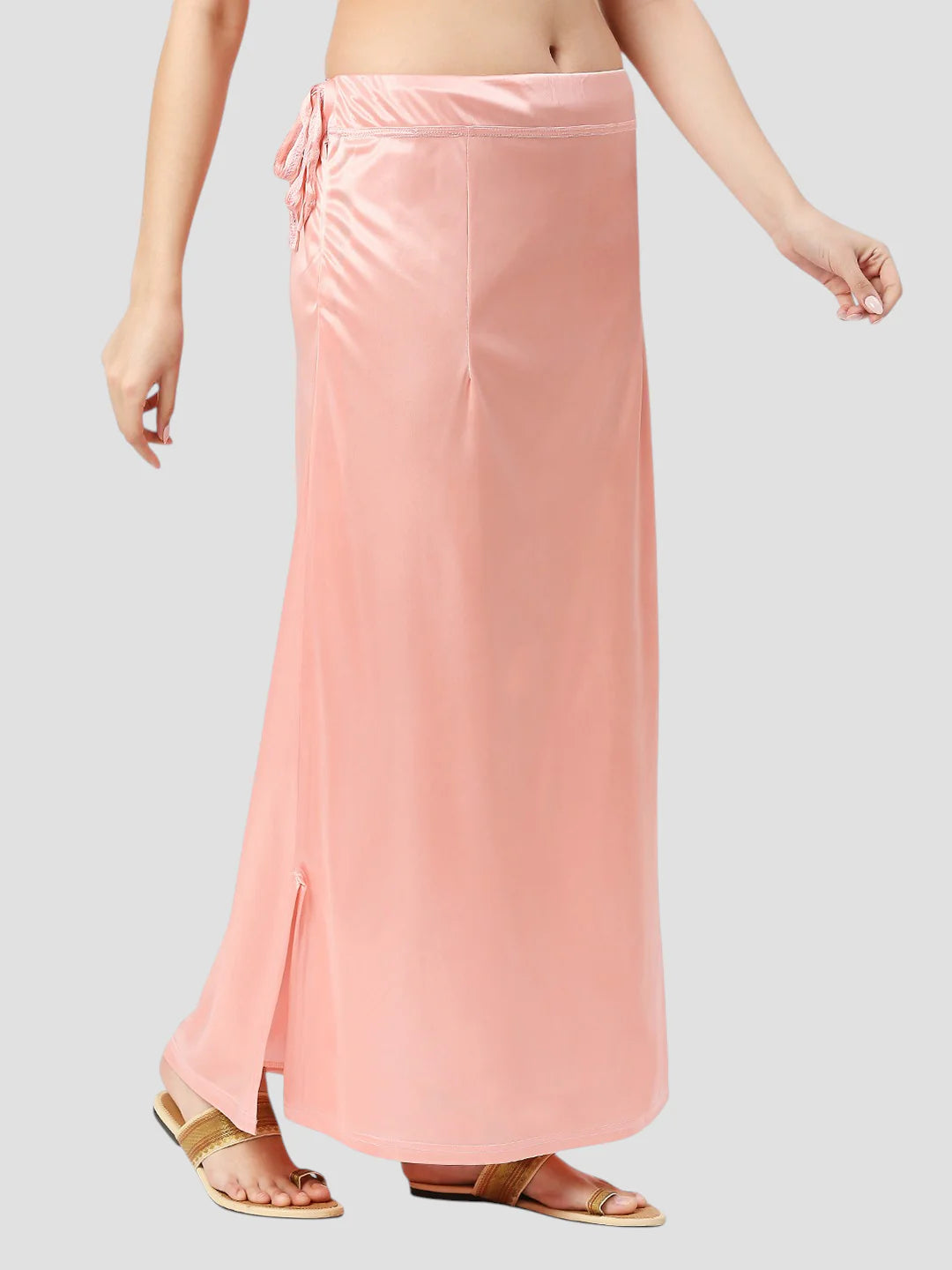 Warm Pink Satin Zip and Drawstring Petticoat