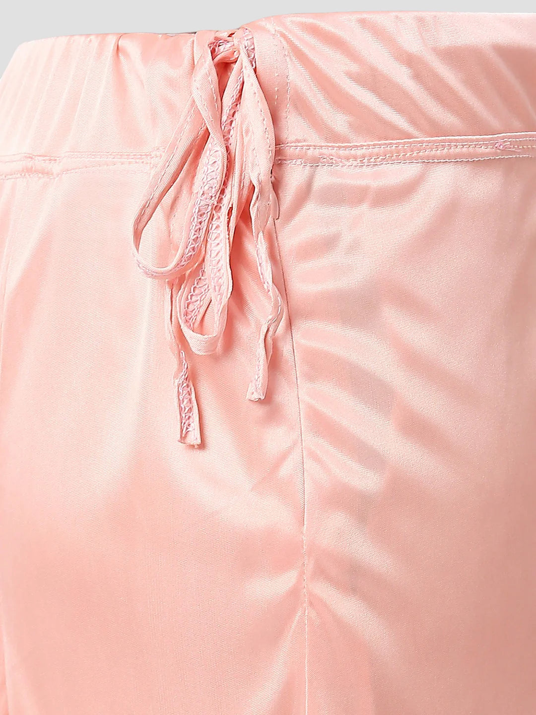 Warm Pink Satin Zip and Drawstring Petticoat