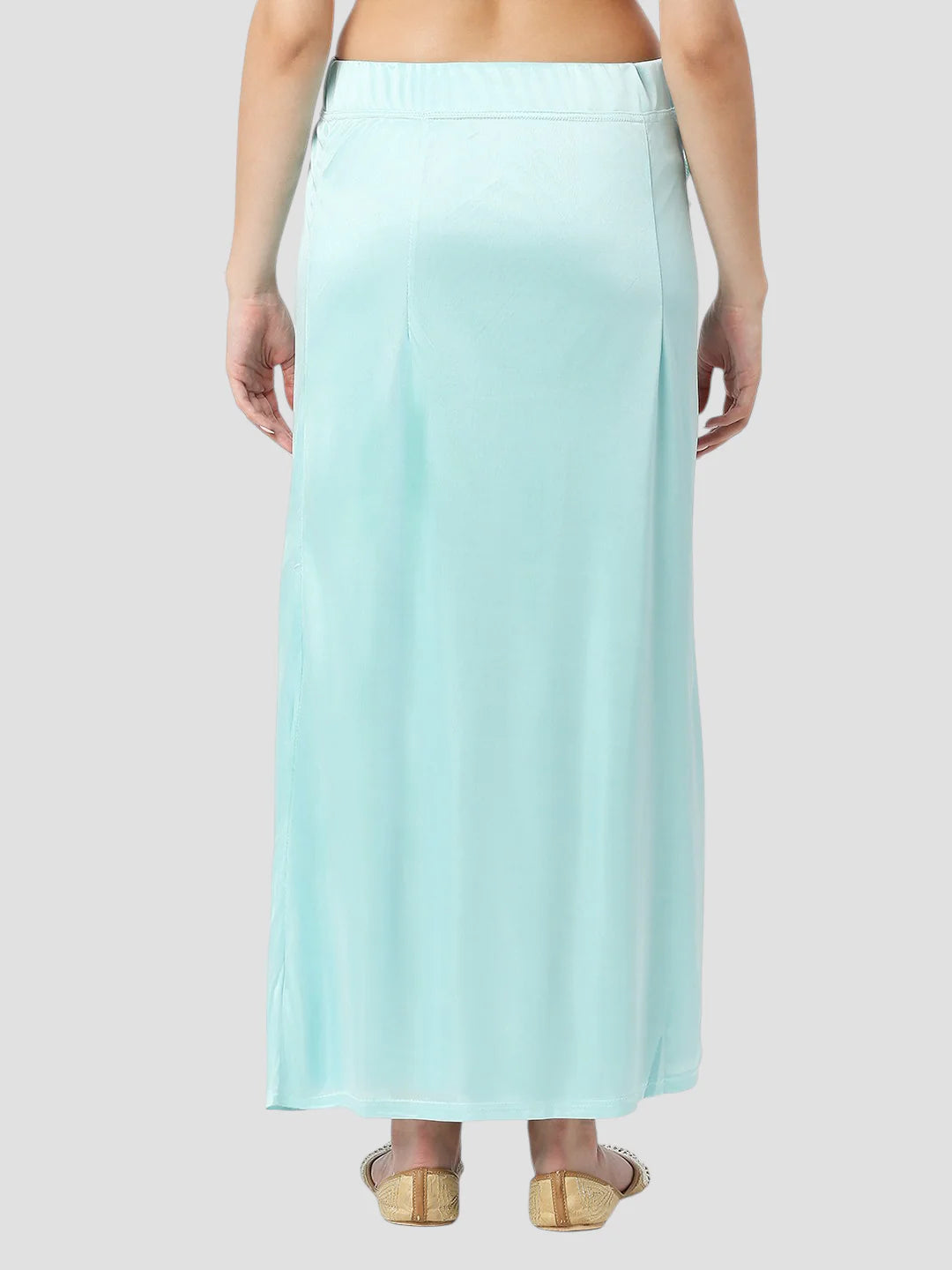 Light Blue Satin Zip and Drawstring Petticoat