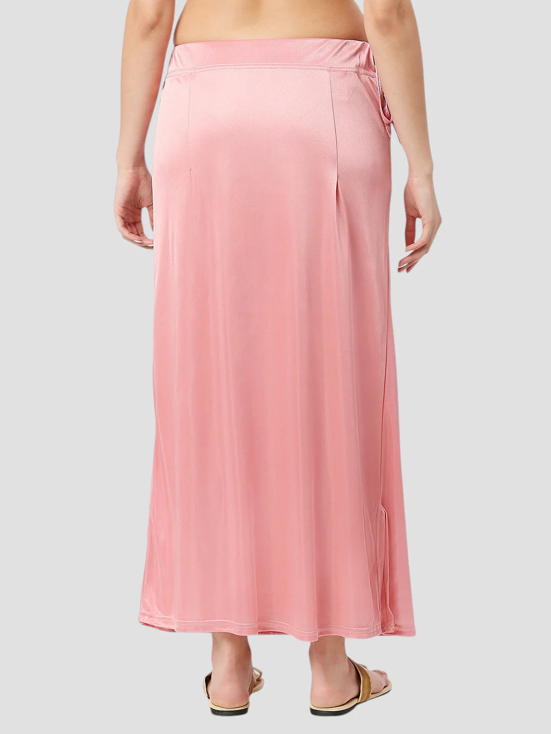 Salmon Pink Satin Zip and Drawstring Petticoat