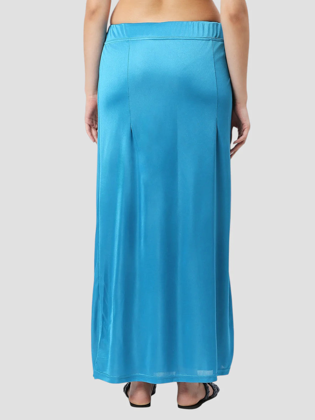 Ocean Blue Satin Zip and Drawstring Petticoat