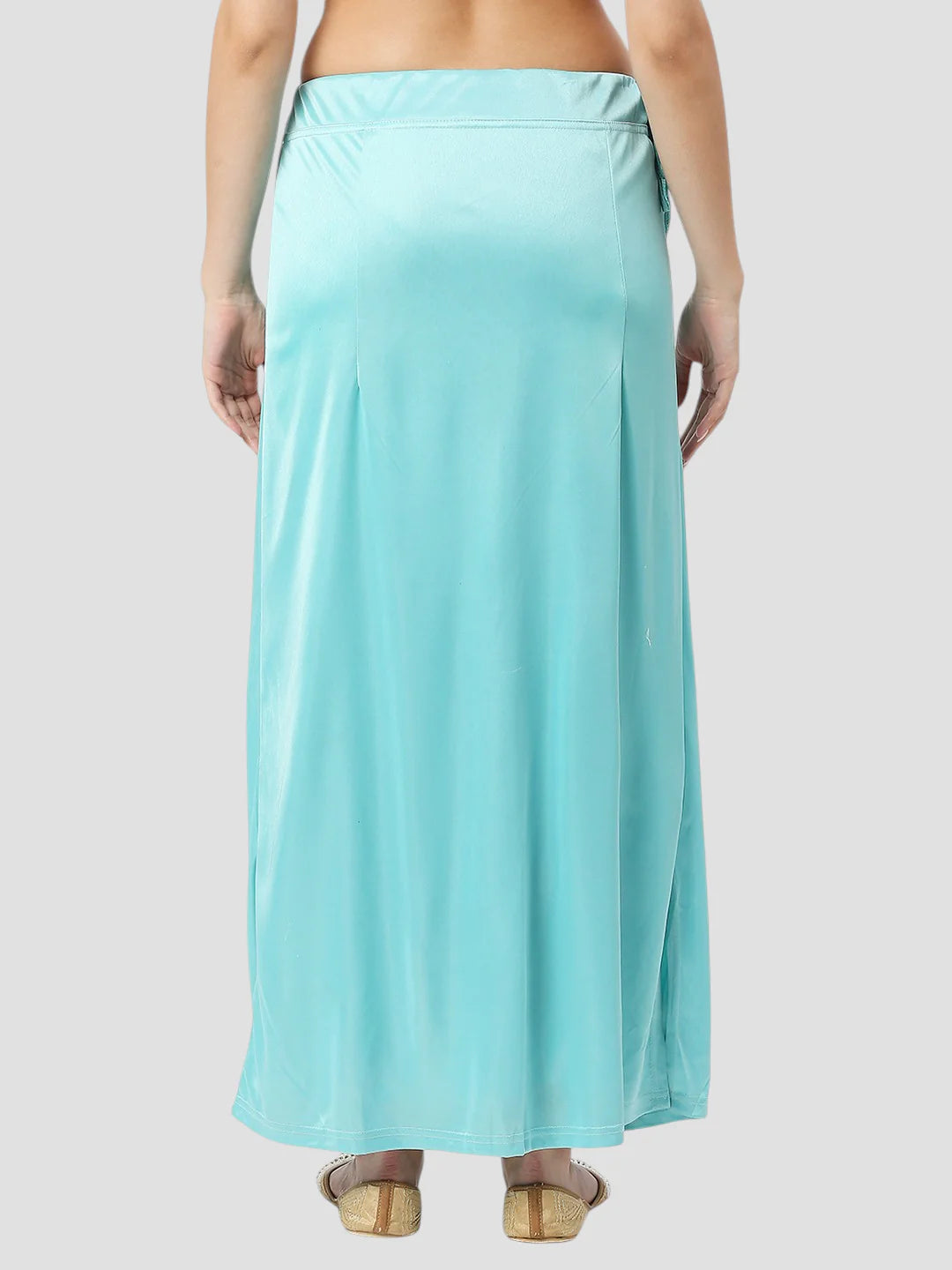 Light Sky Blue Satin Zip and Drawstring Petticoat