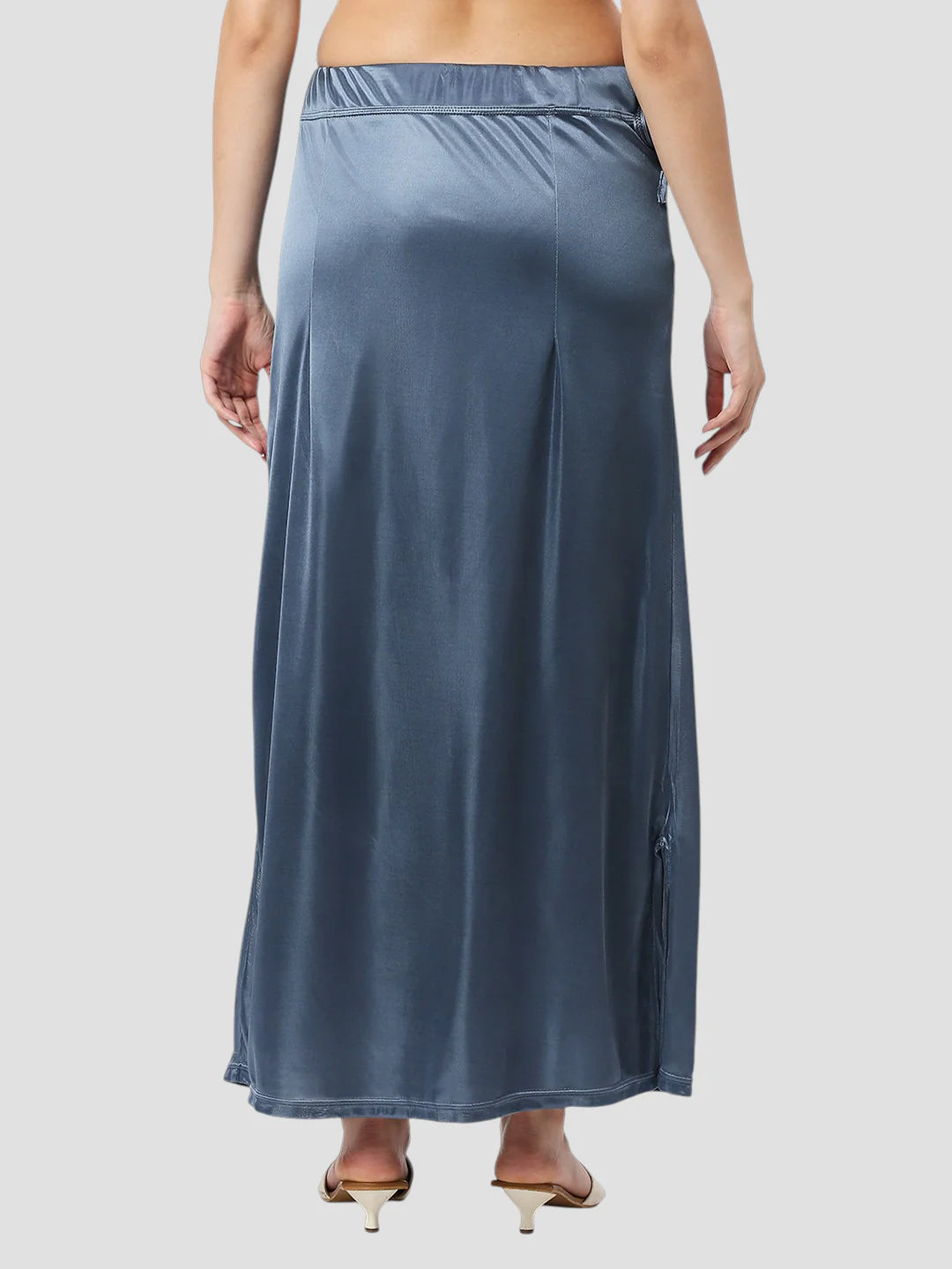 Grey Satin Zip and Drawstring Petticoat