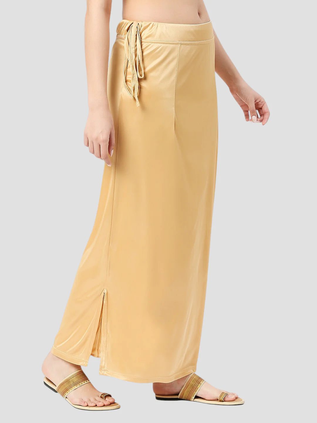 Light Caramel Satin Zip and Drawstring Petticoat