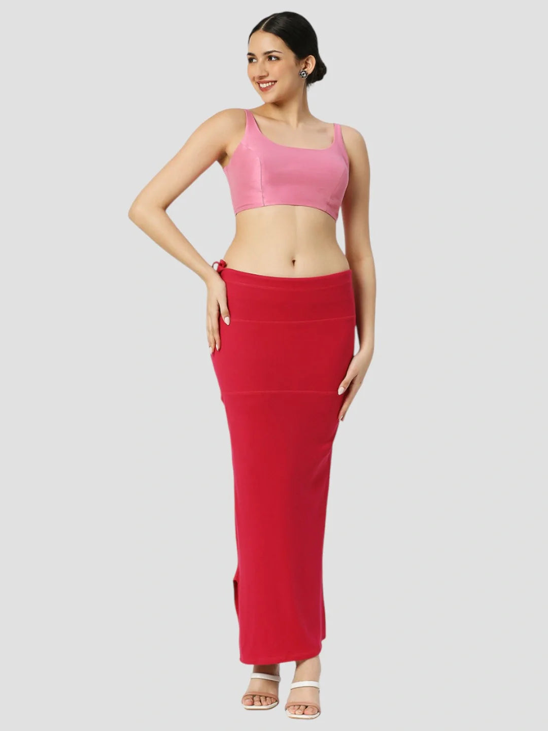 Poppy Red Cotton Stretchable Spandex Shapewear