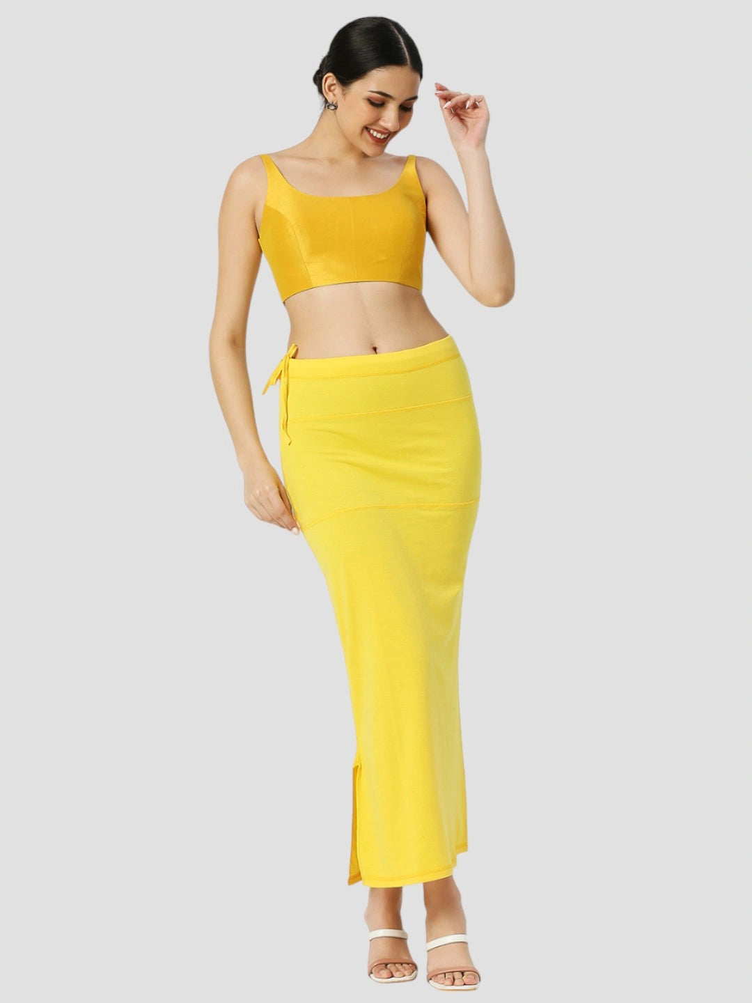 Yellow Cotton Lycra Shapewear