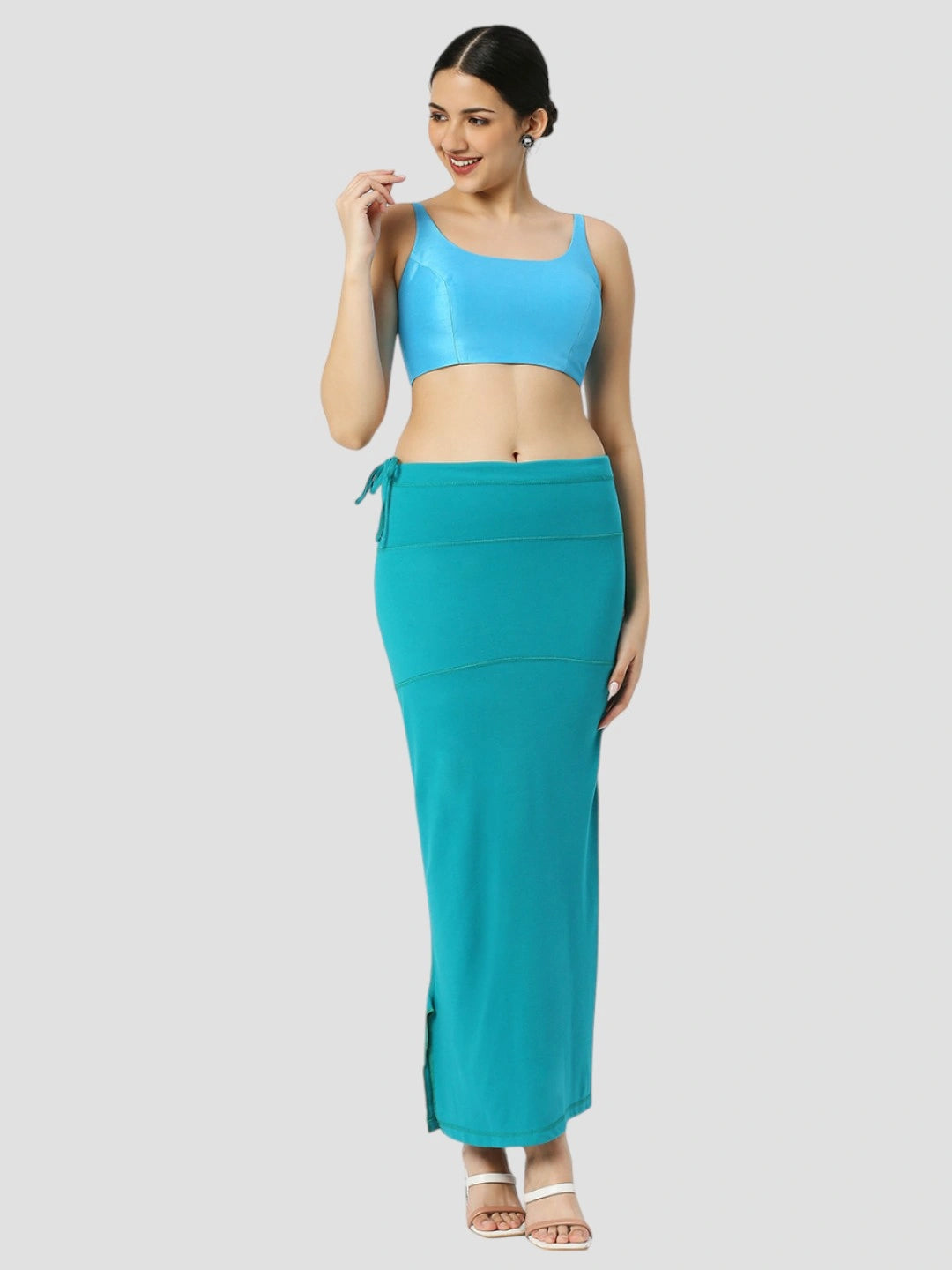 Peacock Blue Cotton Lycra Shapewear