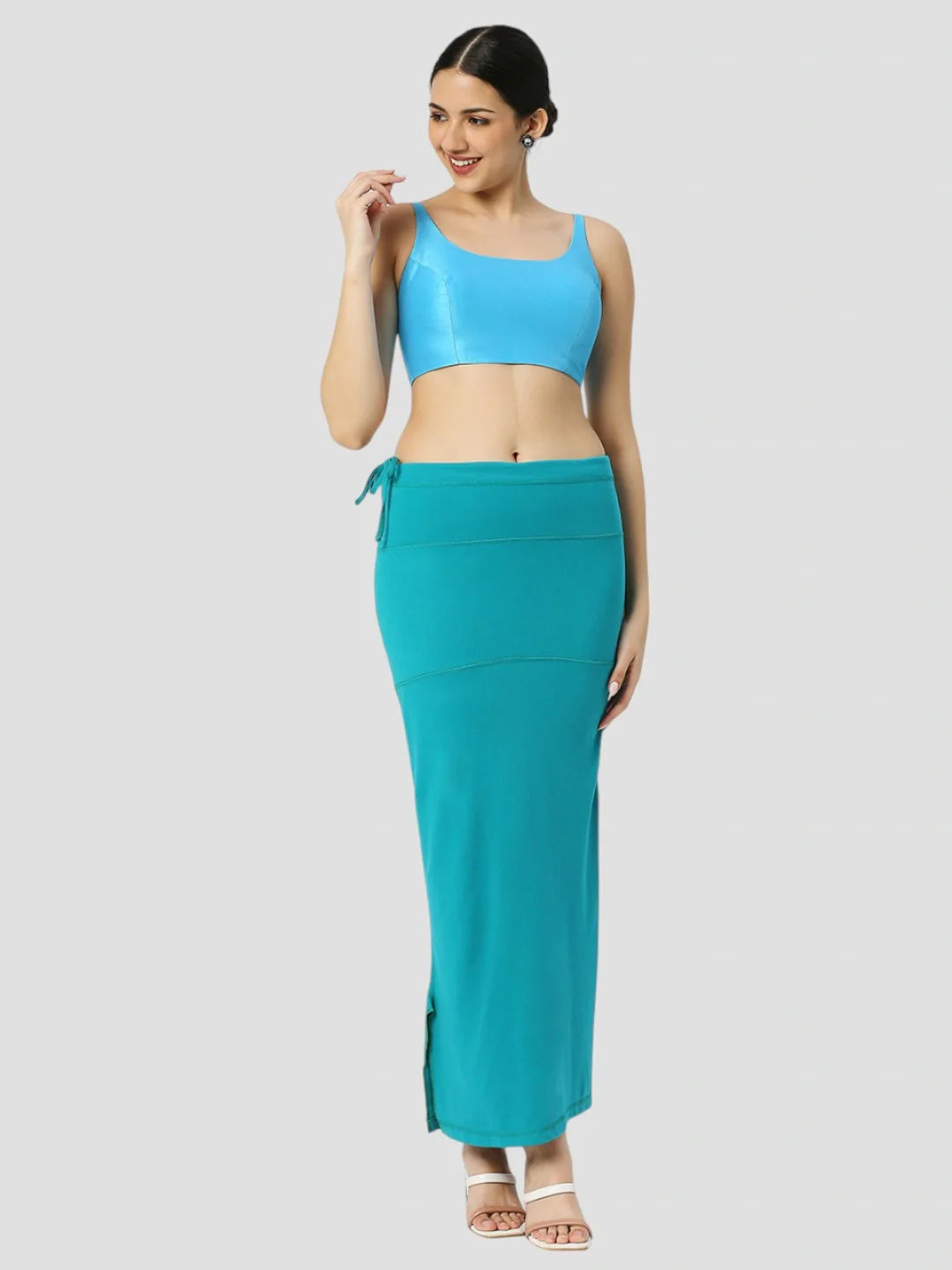 Peacock Blue Cotton Stretchable Spandex Shapewear