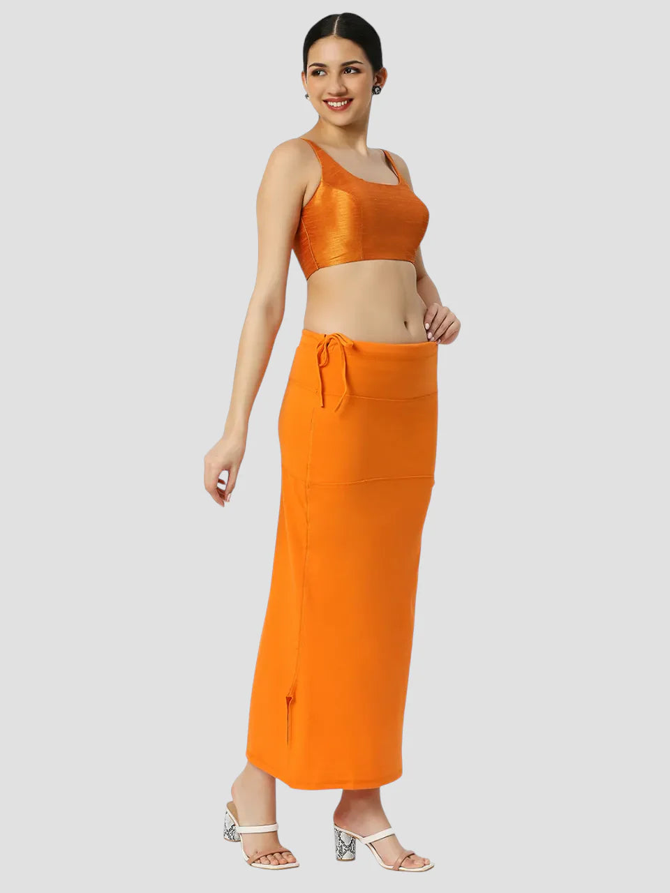 Orange Cotton Lycra Shapewear