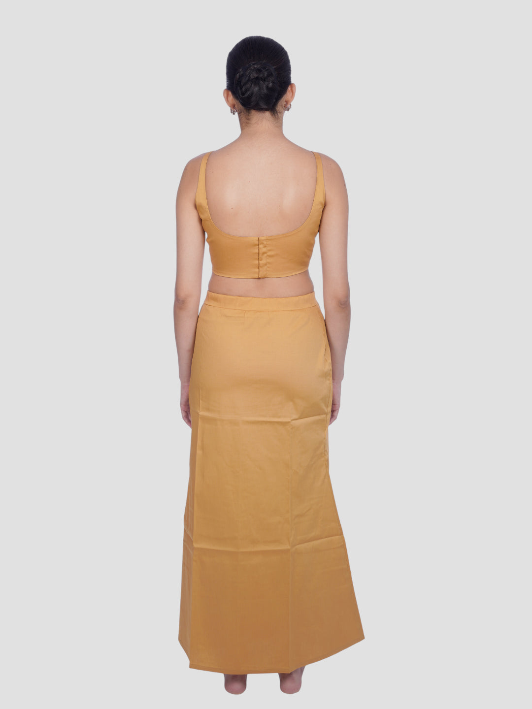 Gold Cotton Stretchable Spandex Drawstring Saree Shapewear