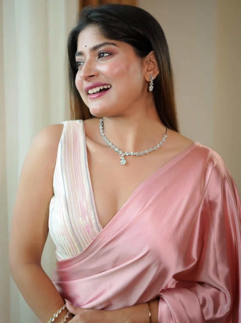 Multicolor Georgette Deep Neck Sleeveless Readymade Blouse