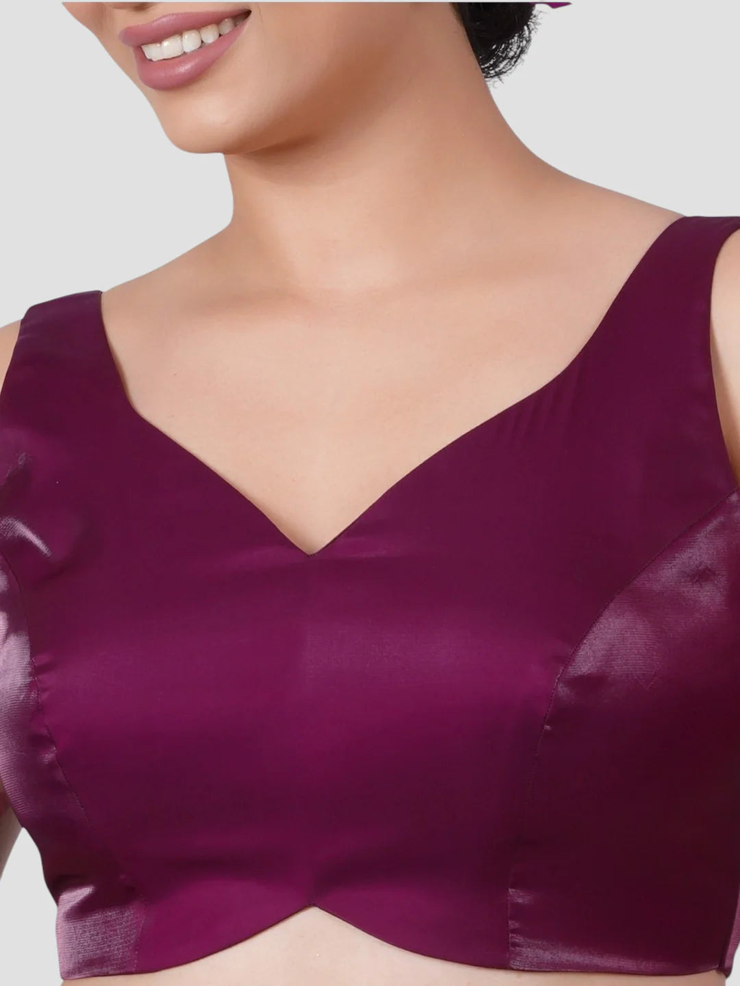 Purple Tissue Fabric Sleeveless Readymade Blouse