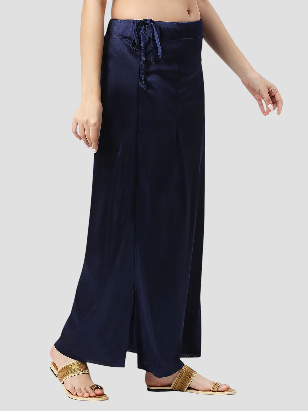 Navy Blue Satin Zip and Drawstring Petticoat