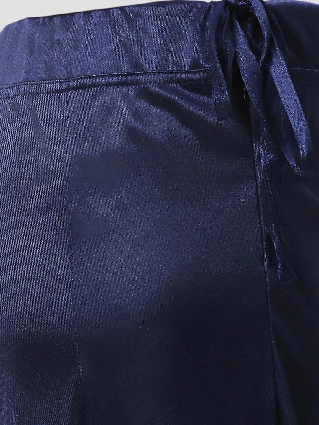 Navy Blue Satin Zip and Drawstring Petticoat